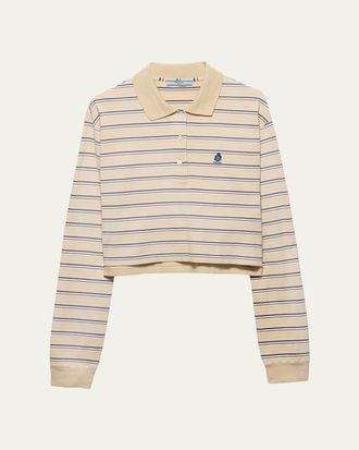 Prada Striped Pique Polo Shirt