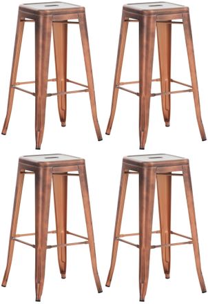 Clp Juego De 4 Taburetes De Bar Joshua Cobre