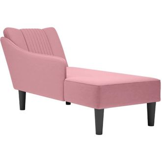 vidaXL Vidaxl - Chaise Longue Con Reposabrazos Derecho Terciopelo Rosa
