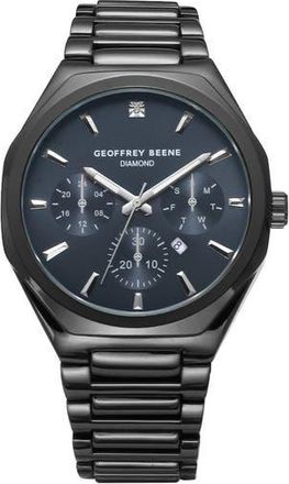 Geoffrey Beene Diamond Bracelet Watch, 42mm in Gunmetal at Nordstrom Rack
