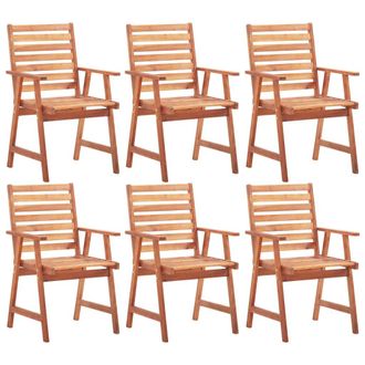vidaXL Vidaxl - Sillas De Comedor Para Jard&iacute;n 6 Uds Madera Maciza De Acacia