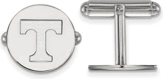 Diamond2Deal Sterling Silver Rhodium-plated Tennessee Letter T Cuff Links
