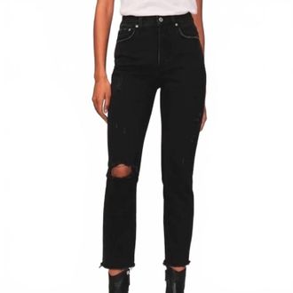 Abercrombie & Fitch High Rise Mom Jeans In Black
