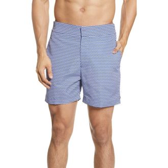 Frescobol Carioca Copacabana Classic Swim Shorts in Navy Blue at Nordstrom Rack, Size 38