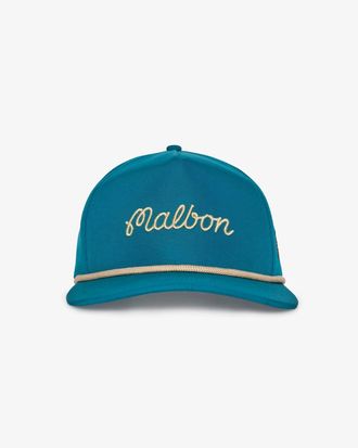Malbon Golf Mens Two Man Scramble Nylon Rope Hat In Blue Green