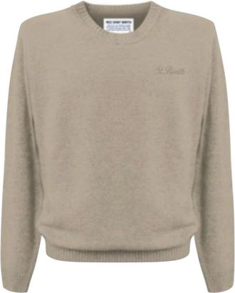 MC2 Saint Barth Regent Lamswol Heren Trui - Heren - Ronde hals truien - Beige - 2XL - Wol - Truien & Vesten
