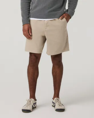Vuori Clothing Benton Twill Elastic Waist Short 8 | Limestone | Medium