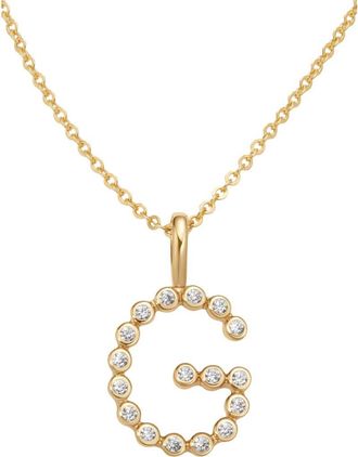 Made by Mary CZ Poppy Initial Necklace in Gold Vermeil Initial G at Nordstrom