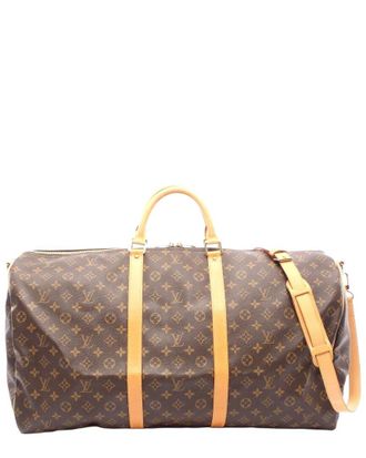 Louis Vuitton Brown Monogram Canvas Keepall Bandouliere 60 (Authentic Pre- Loved)
