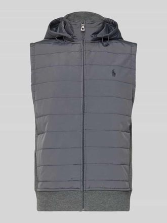 Polo Ralph Lauren Regular Fit Steppweste aus Baumwoll-Mix in Anthrazit Melange, Gr&ouml;&szlig;e XXL