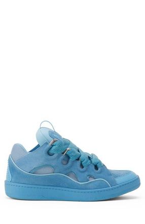 Lanvin Curb Monochrome Suede Sneakers in Blue at Nordstrom, Size 45