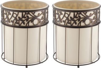 iDesign Metal Vine Trash Can with Insert - Set of 2 - Vanilla/Bronze in Vanilla /Bronze at Nordstrom