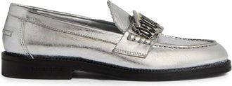 Dsquared2 Gothic metallic-finish leather loafers - women - Lamb Skin/Leather/Calf Leather - 36.5 - Silver