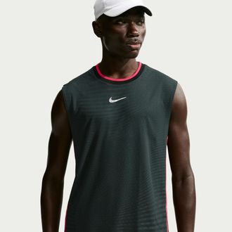 Nike Mens Court Slam Aero-FIT Tennis Tank Top in Green | IM6590-317