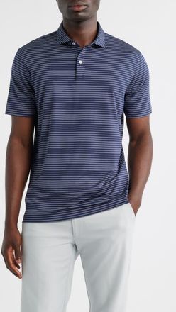Johnnie-O Beau Stripe Performance Polo in Navy at Nordstrom, Size Xx-Large
