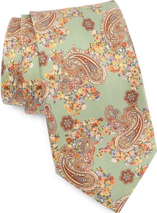 Robert Graham Paisley Floral Silk Tie in Green at Nordstrom Rack