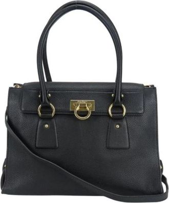 Ferragamo Pre-owned Handbags, female, Black, Size: ONE SIZE Pre-owned Gancini dh-21 Handbag