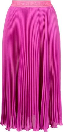 Versace Jeans Couture Skirts - Dames - Midirokken - Roze - XS - Polyester - Rokken