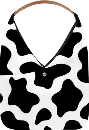 Generic Cow Print Reusable Lightweight Grocery Bags - Foldable Into Compact Pouch, Washable & Sturdy, Multipurpose for Shopping and Travel