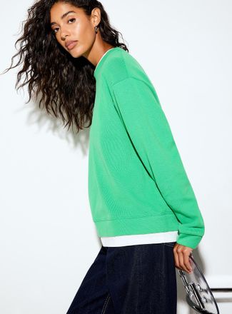 Icone Womens Soft brushed finish loose-fit layered-effect sweatshirt