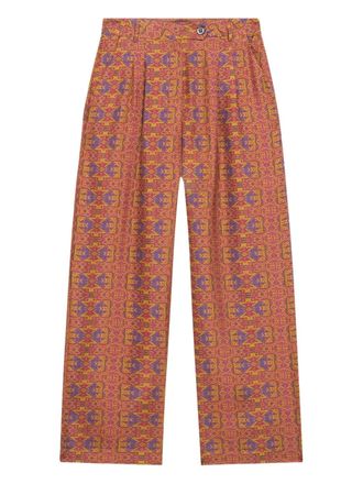 Pierre-Louis Mascia Cialda geometric-pattern trousers - Orange