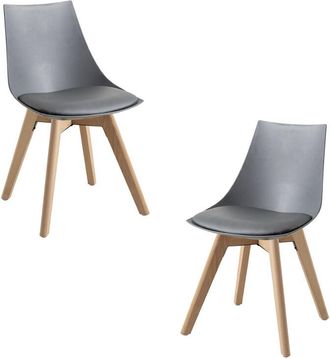 Regalos Miguel Regalos Miguel - Packs Sillas Comedor - Pack 2 Sillas Blok - Gris Oscuro