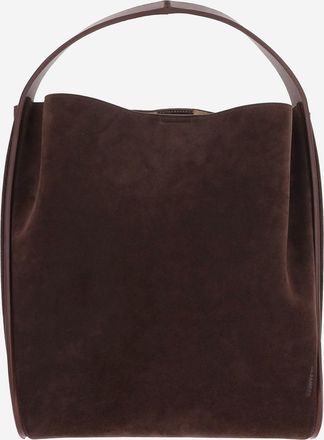 Jil Sander Womens Suede Shoulder Bag Brown Calf Leather