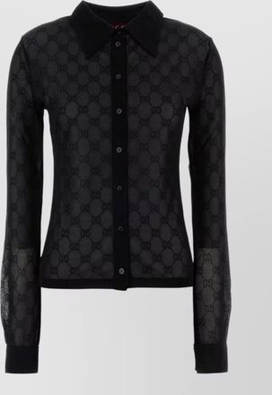 Gucci gg jersey shirt long sleeve collar