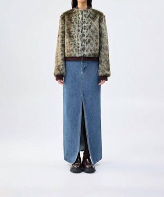 Unreal Fur Foliage Jacket In Green
