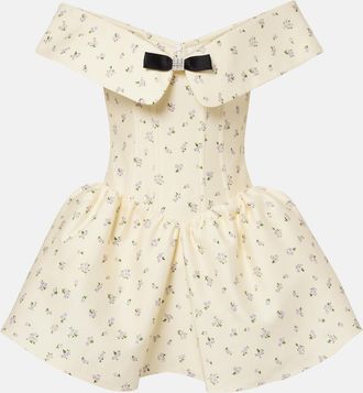 Shushu/Tong Floral off-shoulder cotton and silk corset dress