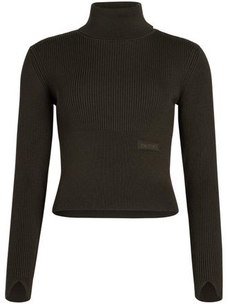 Patou Geribbelde coltrui - Groen