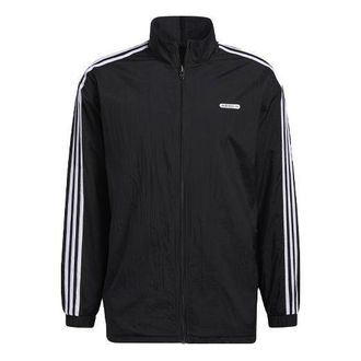 adidas originals Reverse Tt Casual Sports Reversible Stand Collar Zipper Jacket Black GN3816