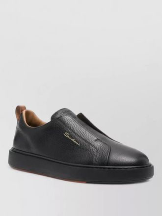 Santoni leather slip-on sneakers