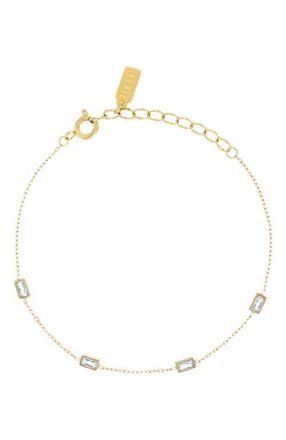 BEN ONI Baguette Cubic Zirconia Charm Bracelet in Gold at Nordstrom