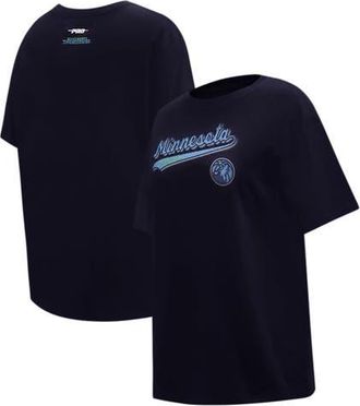 Pro Standard Womens Pro Standard Navy Minnesota Timberwolves Script Boyfriend T-Shirt at Nordstrom, Size Small