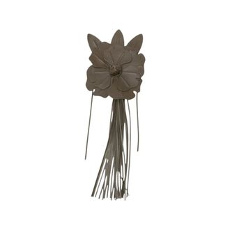 Pinko Pinko - Leren sleutelhanger met bloemkwastje - Dames - Accessoires - Groen - Maat: ONE Size Leer