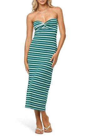 L*Space Lisette Strapless Rib Cover-Up Dress in Ashbury Stripe at Nordstrom, Size Medium