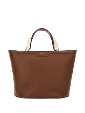 BALLY トートバッグ CODE TOTE LF ホワイト×ブラウン レディース デザイナーズ レザー＆コットン トートバッグ│バリー