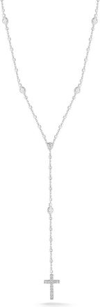 Glaze Jewelry Sterling Silver Cross Rosary Lariat Necklace