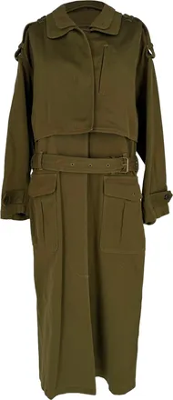 Isabel Marant Tadao Trench Coat in Khaki Cotton