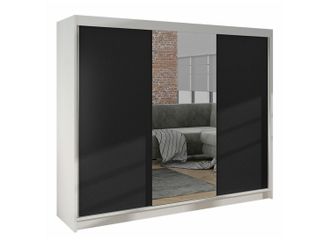 Mirjan24 Mobilier1 - Armario Closico 158, Blanco + Negro, 215x200x58cm, Puertas De Armario: Correderas, N&uacute;mero De Estantes: 0