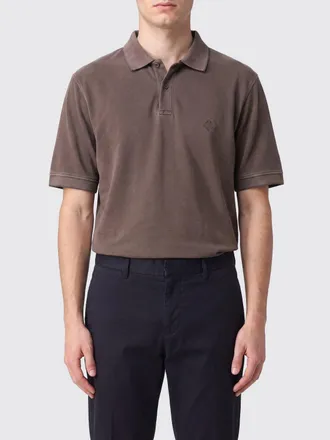Herno Polo slim fit in cotone a maniche corte con colletto a costine