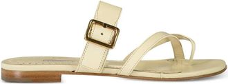 Manolo Blahnik Thalusa buckle-fastening leather sandals - women - Lambskin/Calf Leather/Kid Leather - 37 1/2 - Neutrals