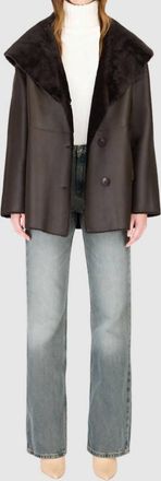 HiSO Cherez Reversible Shearling Jacket In Chocolate Silky