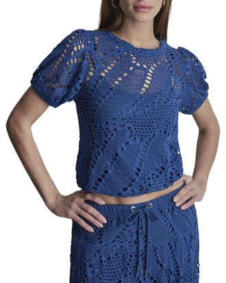 DKNY Dkny Crochet Leaf Top