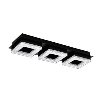 Loops Wall Flush Ceiling Light Colour Black Shade Black Clear Plastic Crystal LED 3x4W