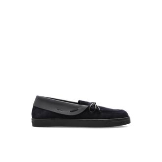Giorgio Armani Su&egrave;de Loafers - Heren - Loafers - Blauw - 42 1/2 EU - Su&egrave;de - Schoenen