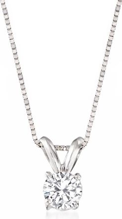 Ross-Simons Diamond Solitaire Necklace in 14kt White Gold
