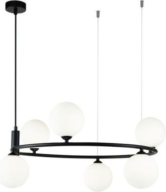 Maytoni Höhenverstellbare Hängelampe Ring Schwarz ø 58 cm