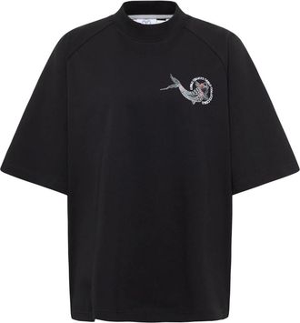 Carlo Colucci Tops, unisex, Zwart, L, Katoen, From Milano to Tokyo T-Shirt